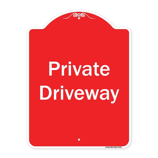 Private Driveway 3 Heavy-Gauge Aluminum Architectural Sign, 24" x 18", RW-1824-9782